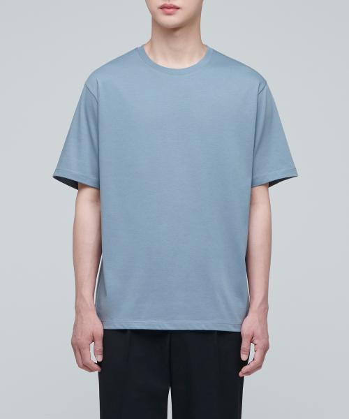 Supima Basic Crew Neck T-Shirt [Cloudy Blue] [SKYBLUE]
