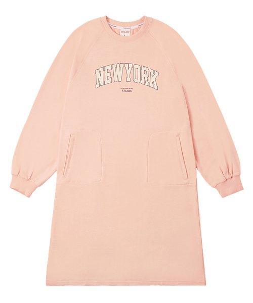 Loose fit new york pocket one piece cloud pink [LIGHTPINK]