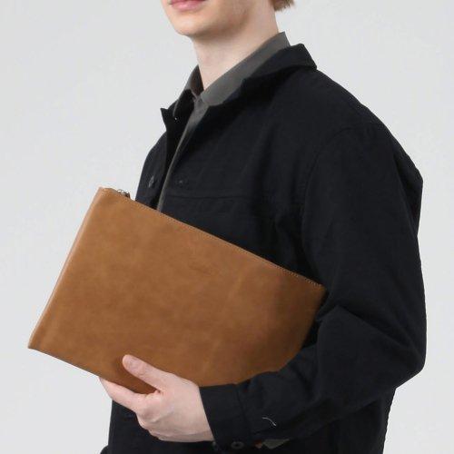 Custom neoleather clutch bag brown [BROWN]
