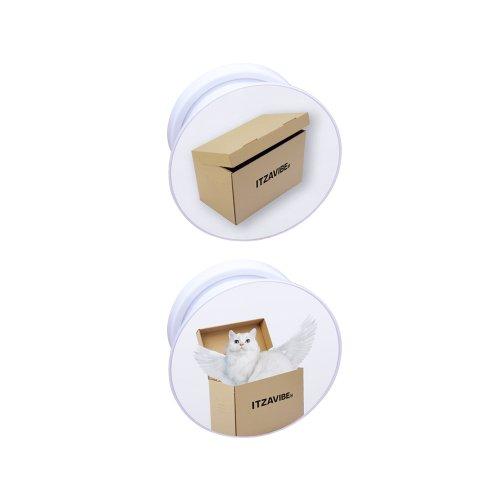 [IBB22DE19WH] PEEKABOO CAT GRIPTOK [WHITE]