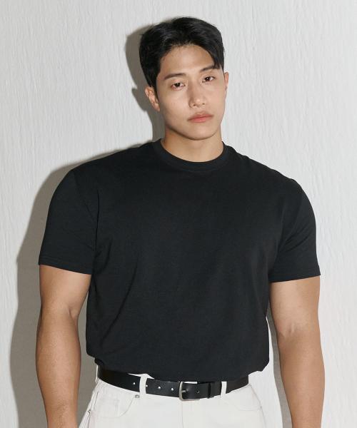 Signature Heavy Mesh Muscle Fit T-Shirt [BLACK,DARKGREY,KHAKI,NAVY,WHITE]