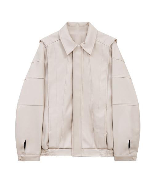 IRO156 [Vegan Leather] Incense Plaquette Leather Jacket Ivory [IVORY]