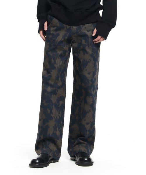 HAZY STAIN WIDE PANTS NAVY [DARKNAVY]