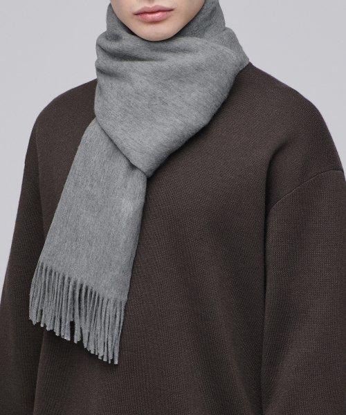 Merino Wool 100% Muffler [Light Grey] [LIGHTGREY]