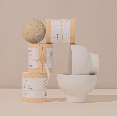 All-in-one vegan shampoo bar - green tea + birch package [SAND]