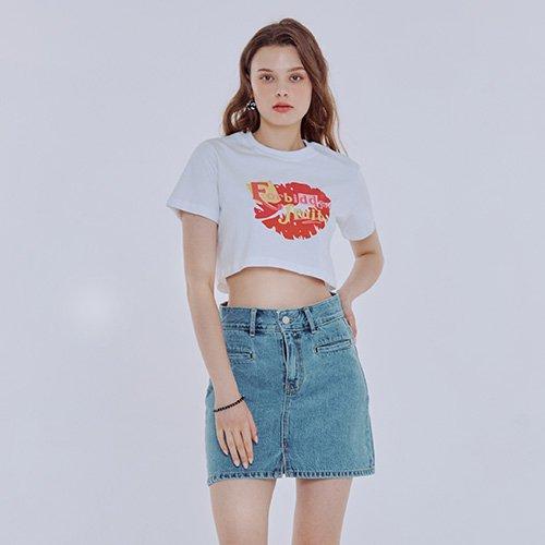 LIPS CROP T-SHIRT (WHITE) [WHITE]