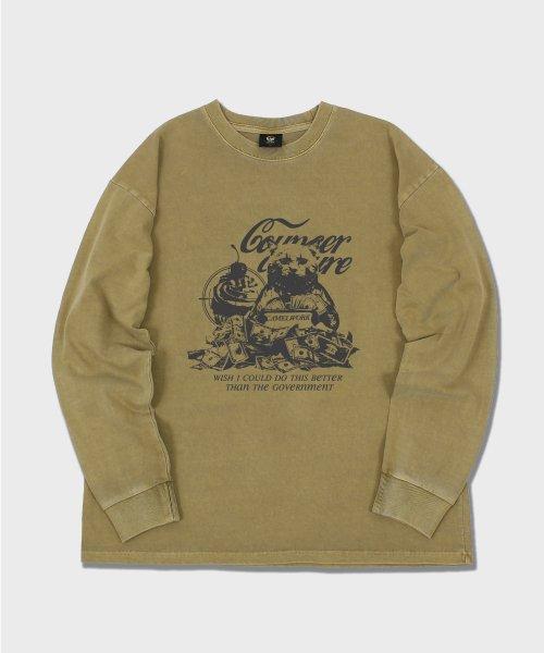 Rich camel long sleeve t-shirt (pigment mustard) [OLIVEGREEN]