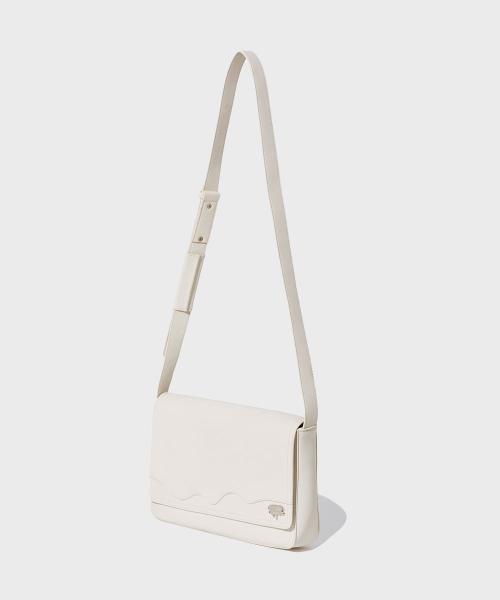 leather square crossbody bag ivory [IVORY]