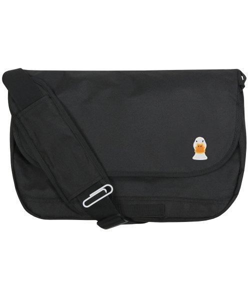 [UNISEX] Duck Face embroidered Cross Messenger Bag_Black [BLACK]