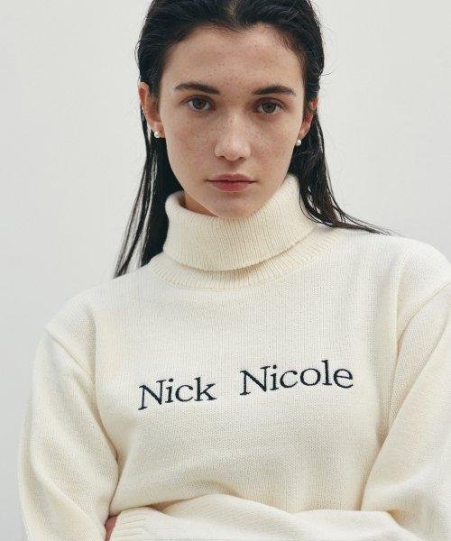 NICOLE SIGNATURE TURTLENECK KNIT_CREAM [IVORY]