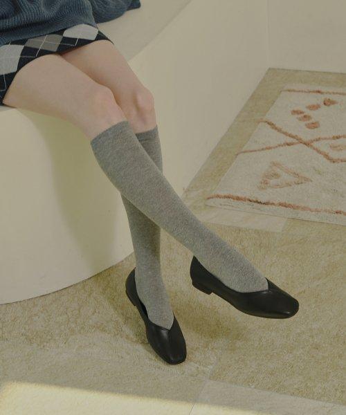 FL5032 Collius Square Toe 2CM Flat Midnight Black [BLACK]