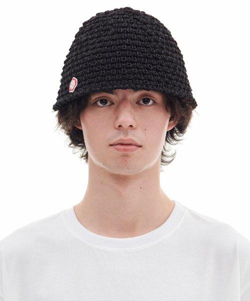 RED MOSS PATCHED BUCKET HAT (BLACK) [BLACK]