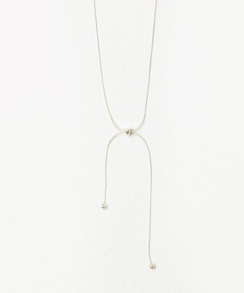 TR024 ribbon round tie necklace [SILVER]