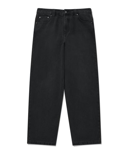 wide denim pants gray [BLACKDENIM]