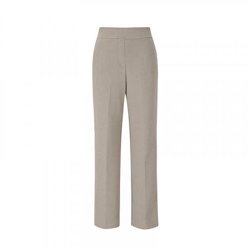 Elastic band straight fit pants (SZ3LP91) [BEIGE,BLACK]