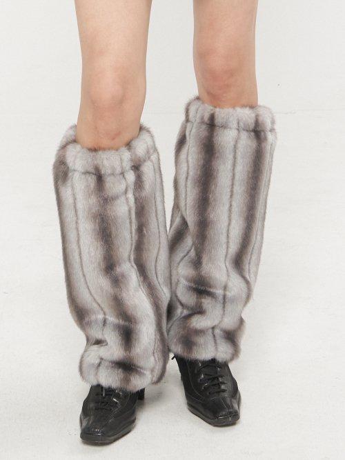 Fur leg warmers, gray [LIGHTGREY]
