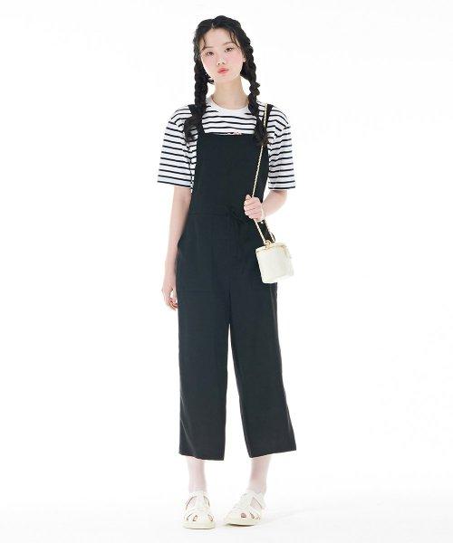Women's Wide Overall Pants-CBRG6161C03 [BLACK]