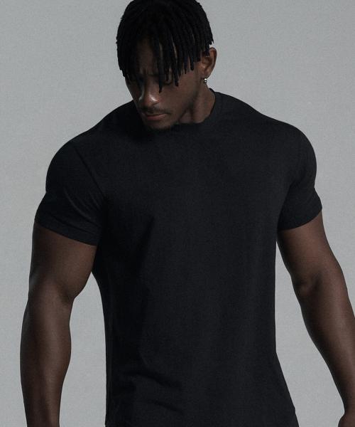 Muji Muscle Fit Short Sleeve [BLACK,DARKGREY,GRAY,KHAKI,NAVY,WHITE]