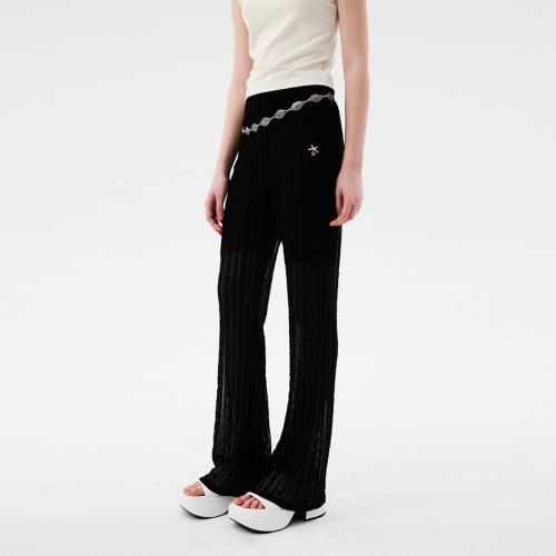 Cherry Lace Bootcut Pants [Black] [BLACK]