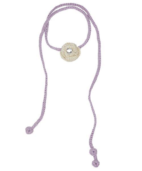 HEART ROSE KNIT CHOKER LAVENDER [LAVENDER]