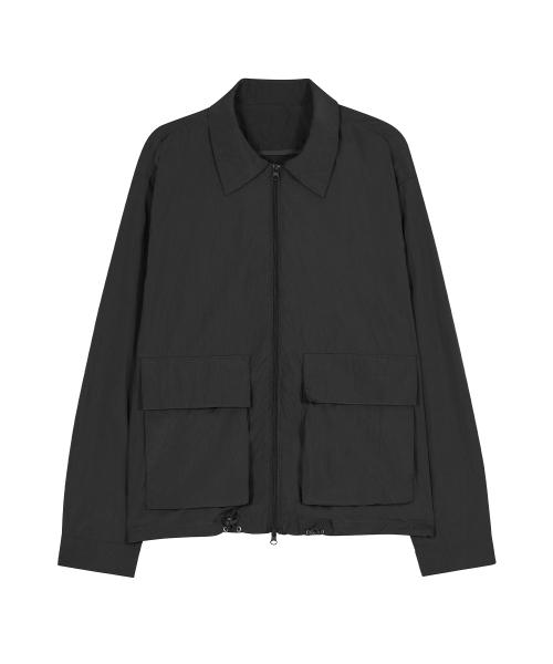 86-IRO291 [Anti Mosquito] Wind Cell Collar Jacket Charcoal [DARKGREY]