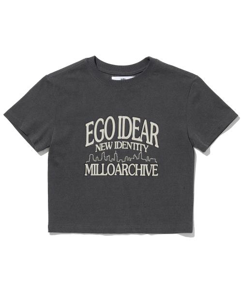 Ego Ideal Arch Crop T-Shirt [Cement Gray] [DARKGREY]