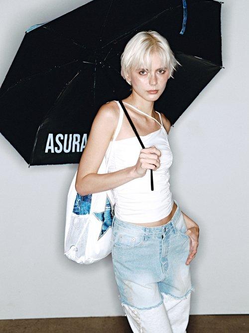 Denim Star Umbrella [BLUE PRINT] [BLACK]