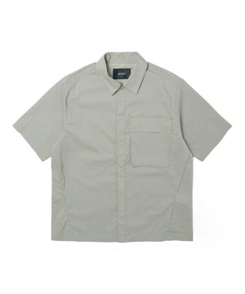 Men's Overfit Short Sleeve Shirt (KHAKI) [KHAKI]