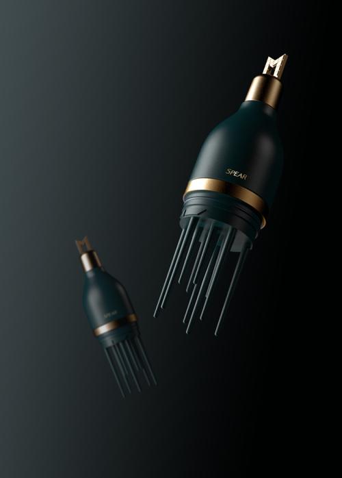 spear men hair brush [DARKGREEN]