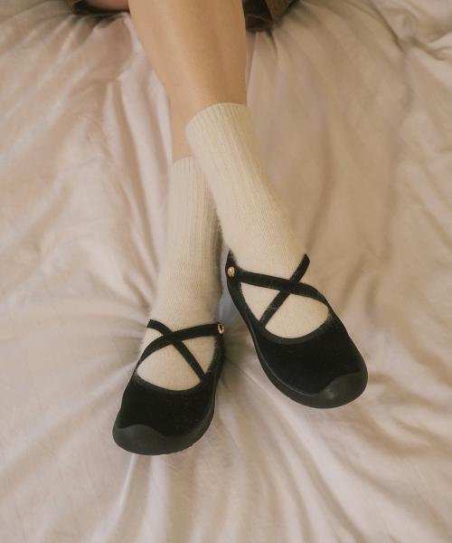 Reina Mary Jane Flats EBAL135501 [BLACK,DARKBROWN]