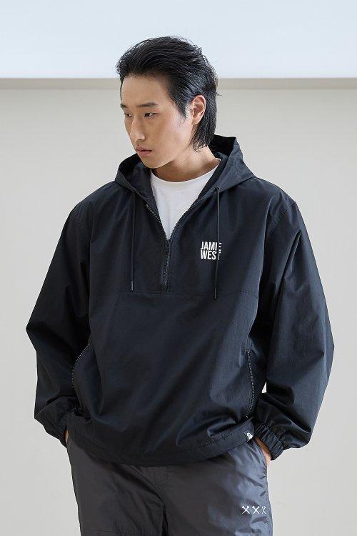 Active half zip-up hoodie pullover (black) [BLACK]