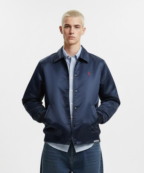 Small Heart Nylon Coach Jacket [Navy] [NAVY]