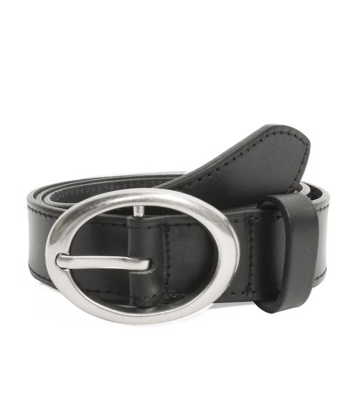 Eclipse hard leather belt [BLACK]
