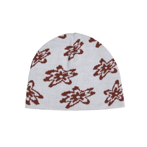 Jacquard Flower Beanie -[COOL GRAY] [LIGHTGREY]