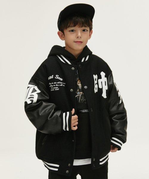 Wool Varsity Jacket (Black) [BLACK]