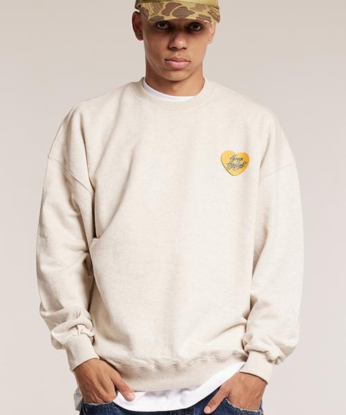 Human Highlight Man to Man Small Heart Oatmeal Yellow [OATMEAL]