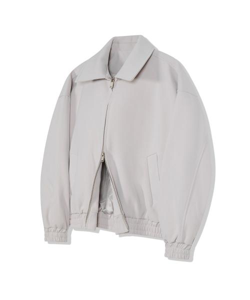 85-VIVA015 [Neutral] Collar blouson minimalist jacket light gray [LIGHTGREY]