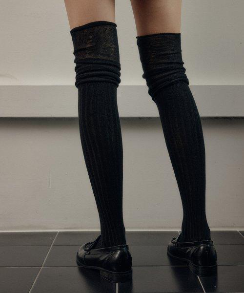 SOFT OVER KNEE SOCKS / SOFT OVER KNEE SOCKS_5colors [BLACK]