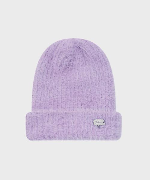 Hairy Knit Beanie Lavender [LAVENDER]