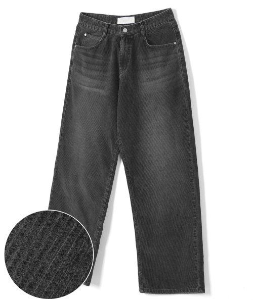 Pigment brush corduroy wide pants dark gray_SEPT029DGRAY [DARKGREY]