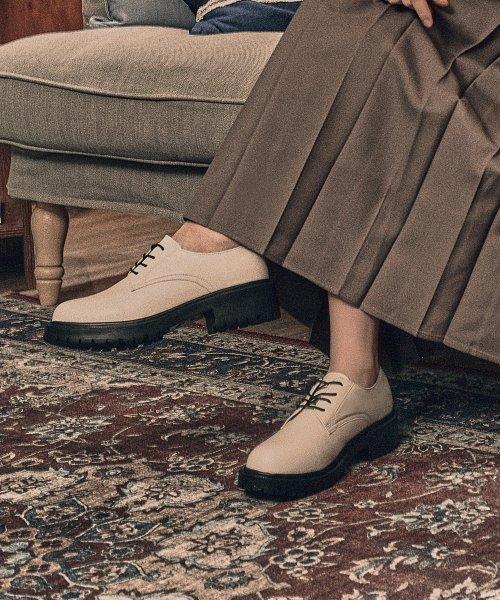 4.5cm round toe chunky derby shoes Mana (CW0054IV) [IVORY]