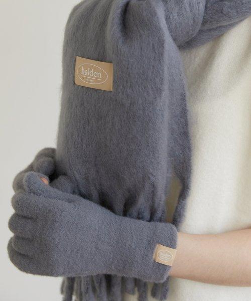 hairy finger hole gloves (G008_charcoal) [DARKGREY]