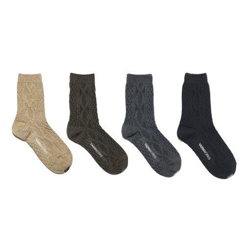 WORK8 Cable Knit Socks Basic Pack - 4 Colors [BEIGE]