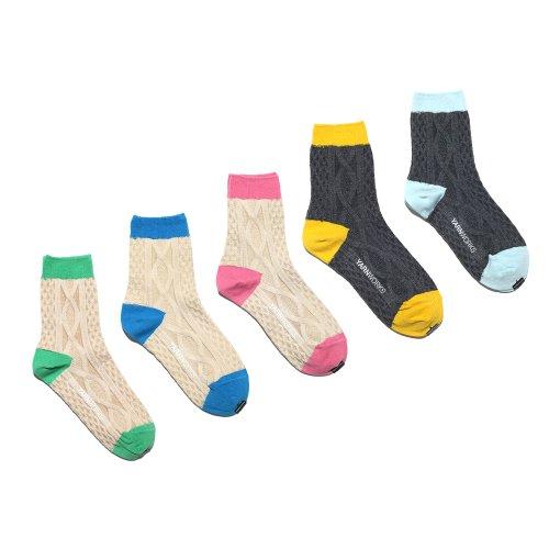WORK8C cable knit socks color pack - 5 colors [BEIGE]