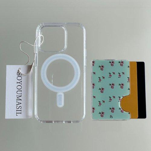 MagSafe Case + Card Wallet Set Flower Mint