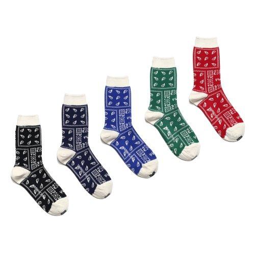 WORK21 Paisley bandana pattern jacquard socks color pack - 5 colors