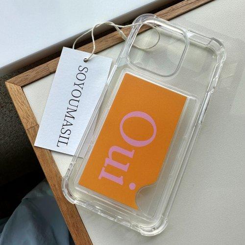 Oui(=YES) orange card storage jelly hard phone case [ORANGE]