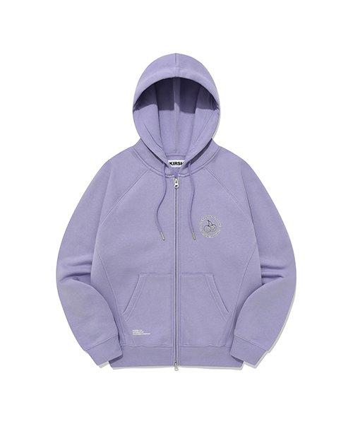 Doodle cherry circle logo brushed hooded zip-up [lavender] [LAVENDER]