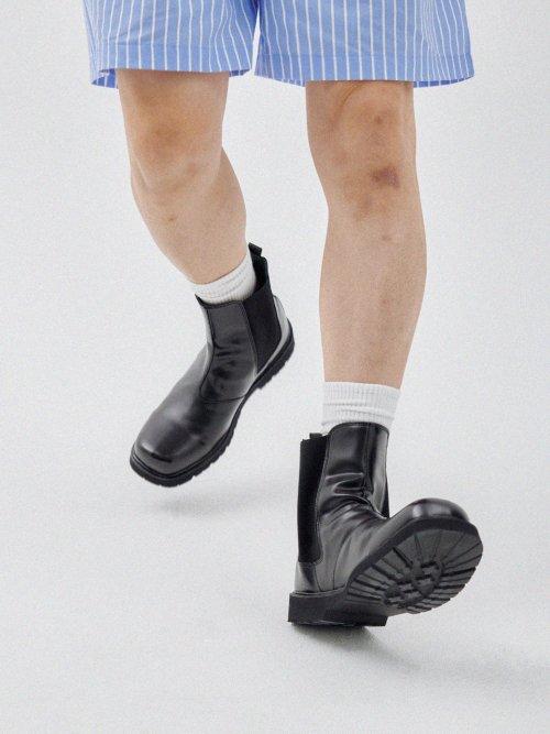 A191 New Basic Square Toe Chelsea Boots Black [BLACK]