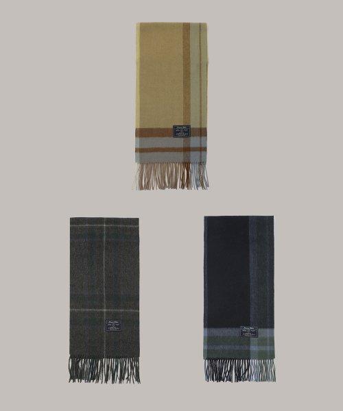 Vintage Check Wool Muffler - 3 Colors [BEIGE]